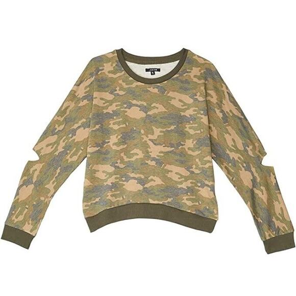 Joe's Teen Girl Green Camo Knit Terry Hi Low Sweatshirt Kids Size L / 12-14 - Picture 1 of 1